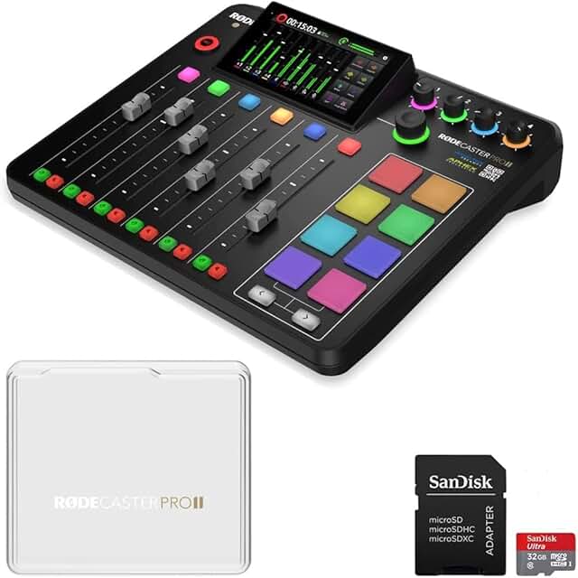 RODECaster Pro II podcast production console with case and SD card