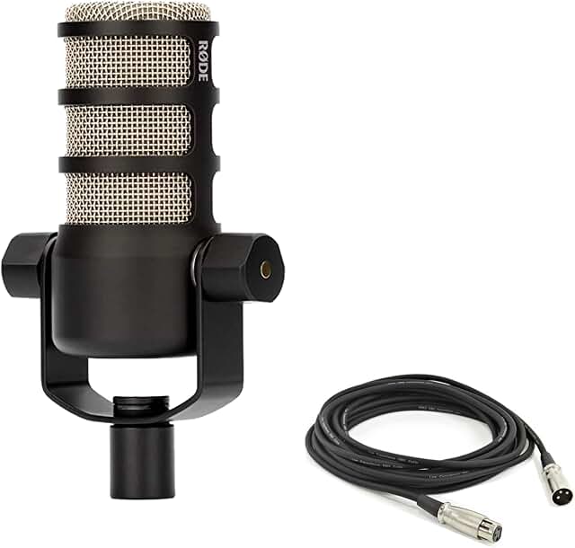 RODE PodMic broadcast dynamic microphone with XLR cable