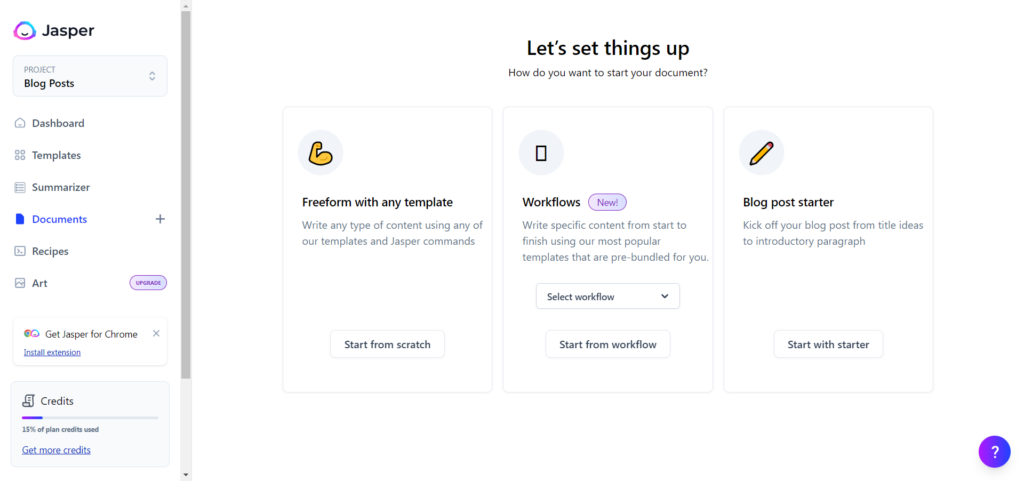 Jasper's easy-to-use editor