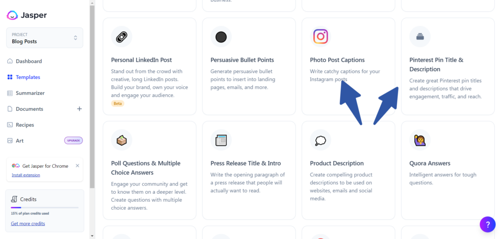 Jasper's social media tools
