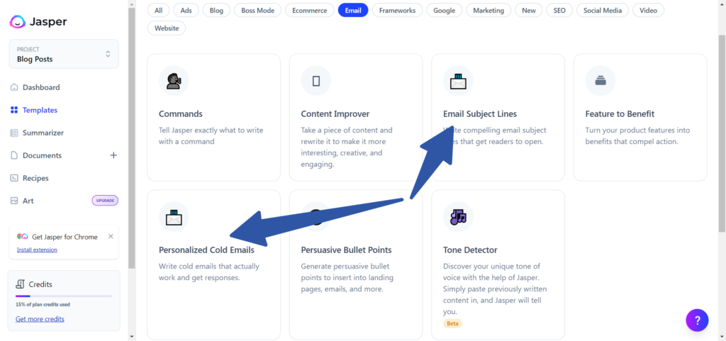 Jasper's email marketing tools