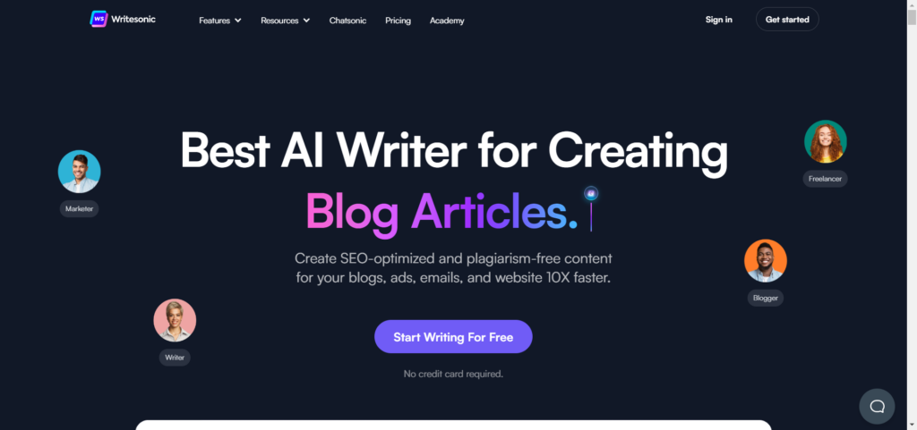 writesonic main page