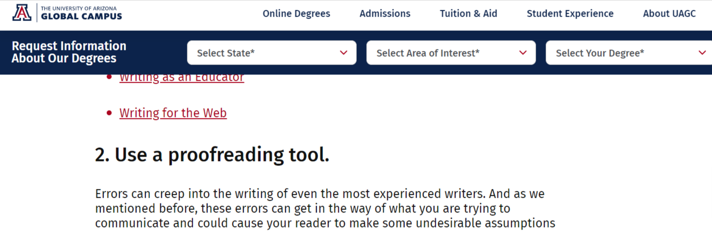 University of Arizona blog