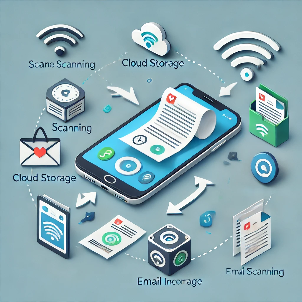 Features to look for in mobile scan to email printer apps.