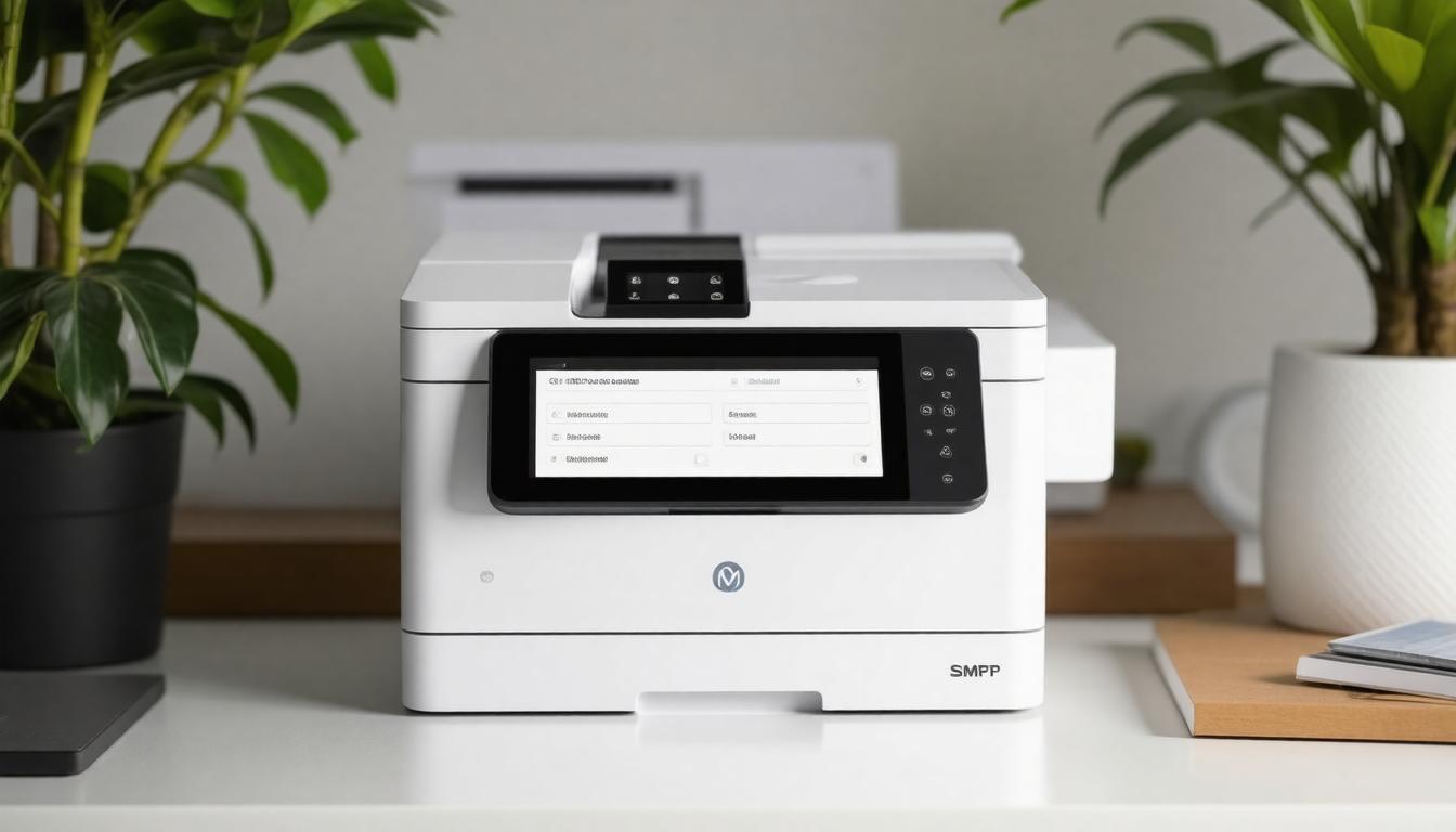 Printer SMTP settings screen