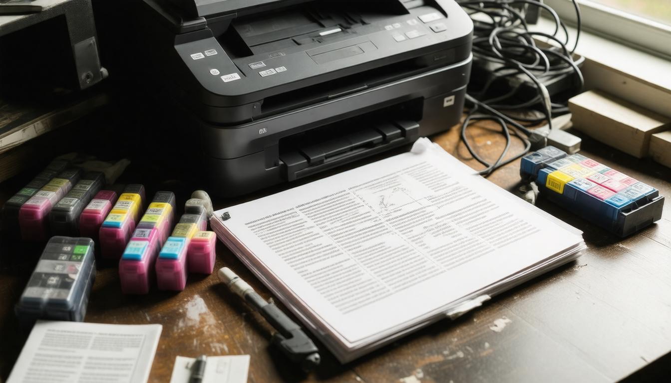 Cluttered printer workspace