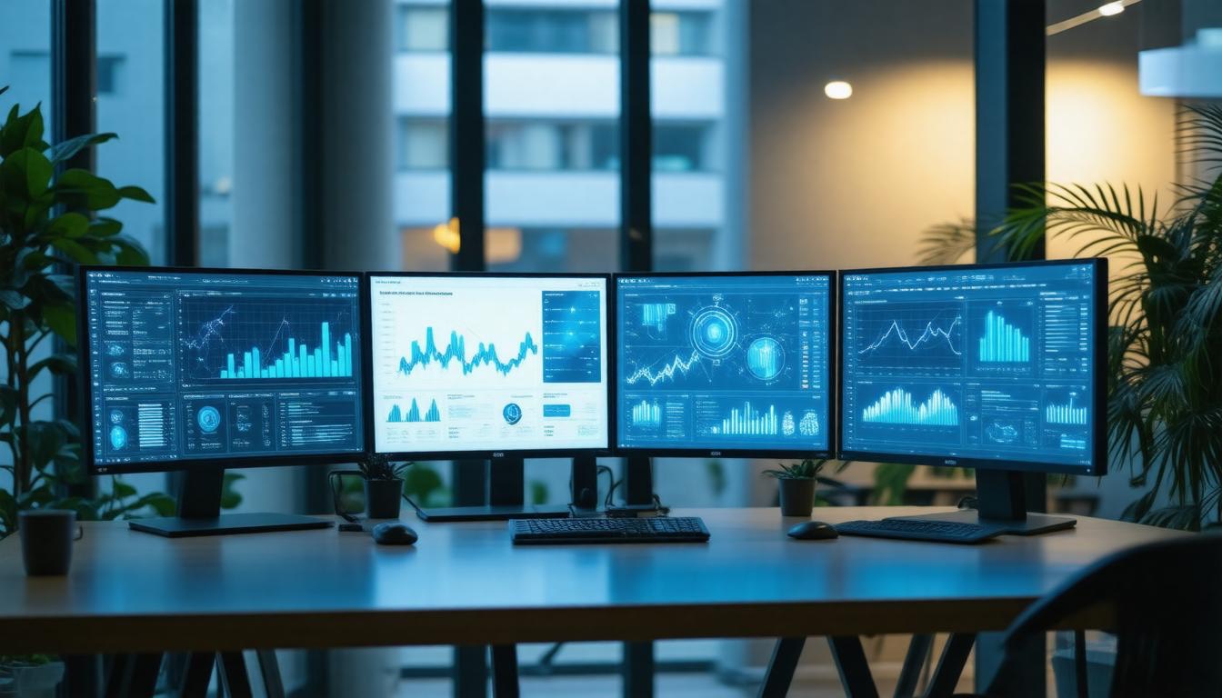 Futuristic sales workspace