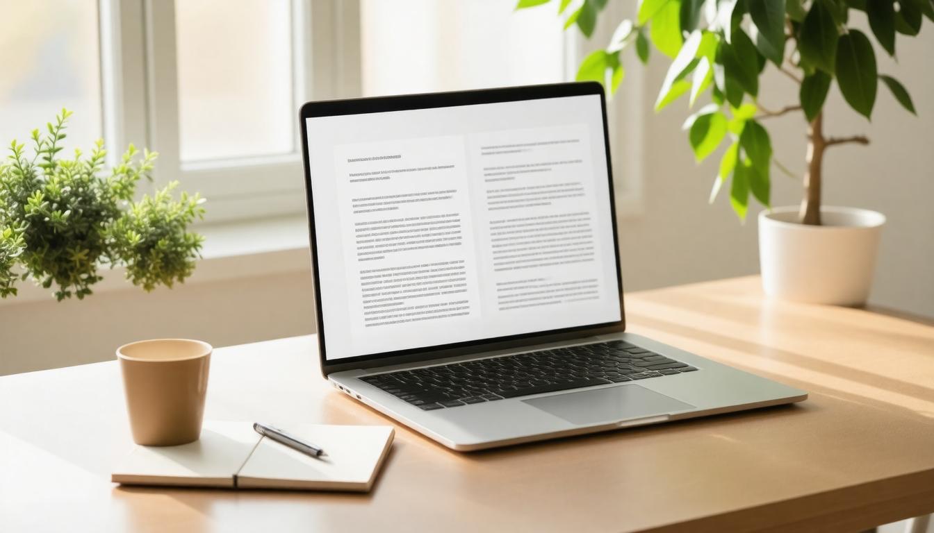 Laptop with text styles