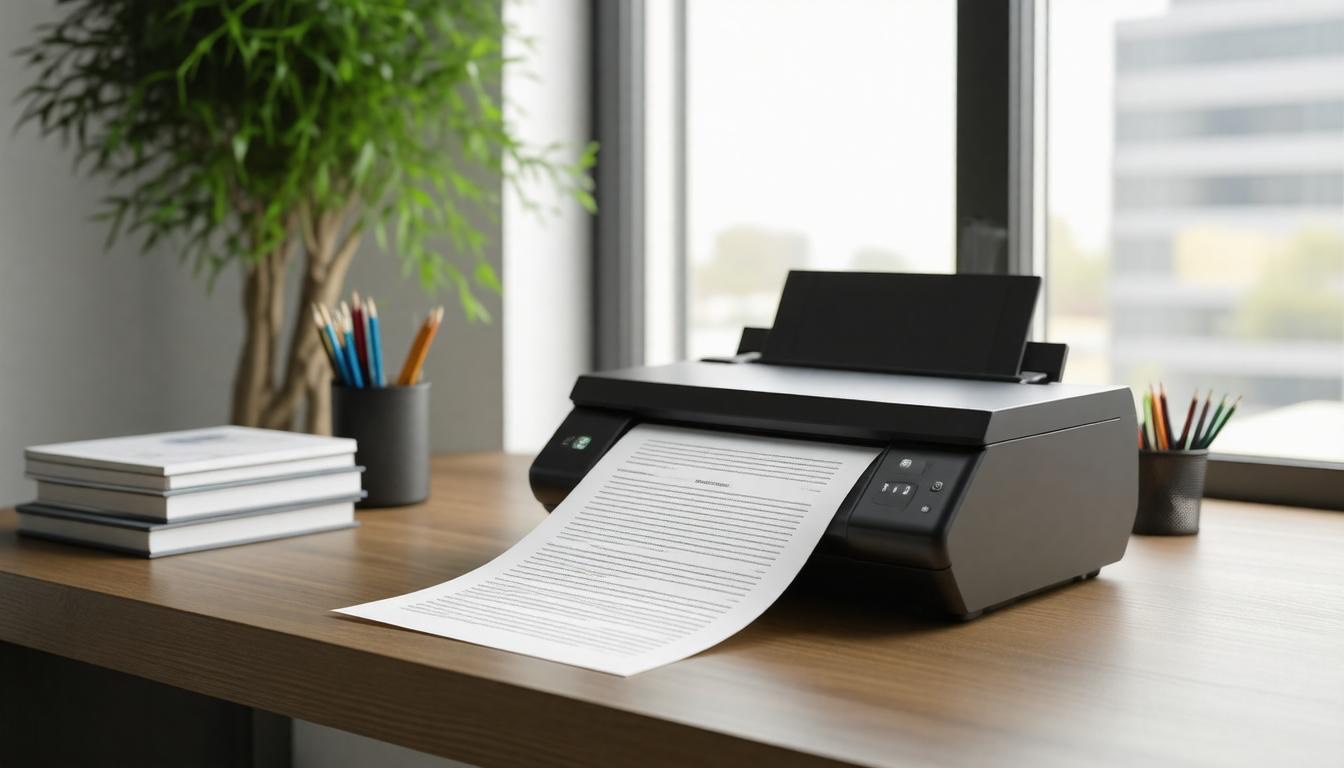 Office printer with documents