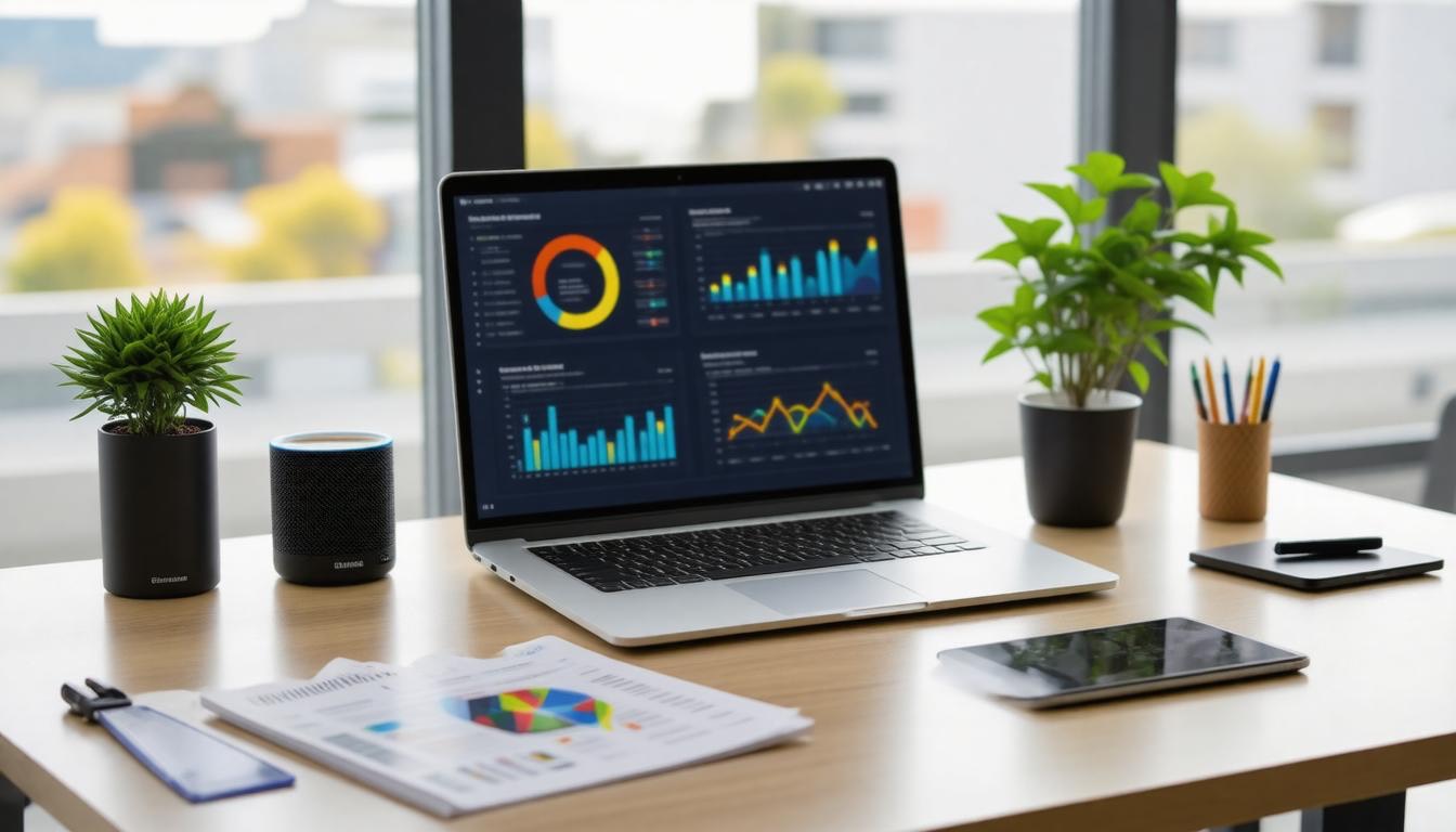 Tech-savvy marketing workspace