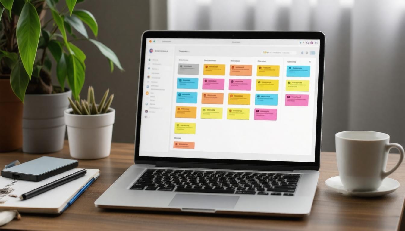 Trello board on laptop