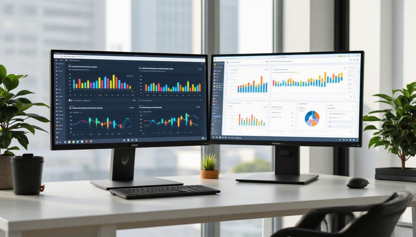 Workspace with performance charts
