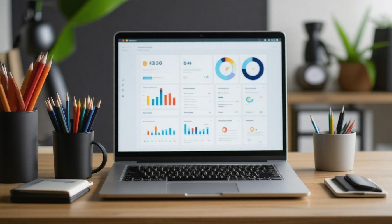 CRM dashboard on laptop